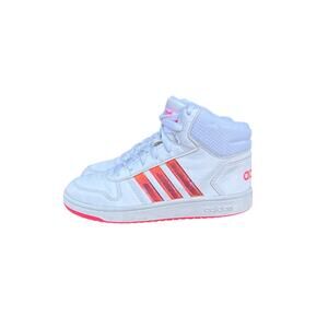 Adidas Shoes White Signal Pink Hoops High Top Sneakers Size Youth 3